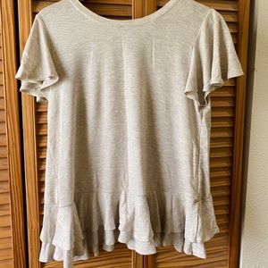 Ruffle cream blouse